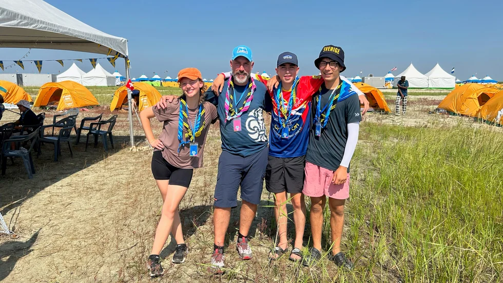 Deltagarna från Vadsbro-Blacksta scoutkår. Tilda Hammar, Niklas Läth, Måns Sjöberg och Sokol Pettersson. 