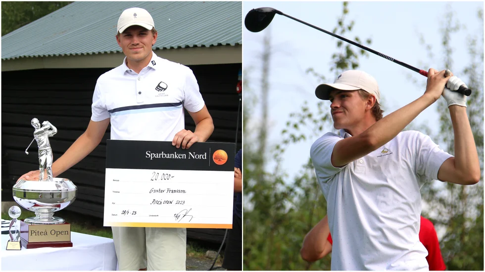 Gustav Fransson, Umeå Golfklubb och till vardags proffs på nordiska touren, vann Piteå Open 2023. 