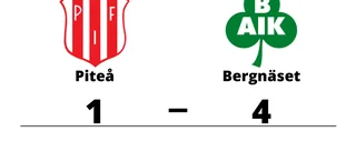 Förlust med 1-4 för Piteå mot Bergnäset