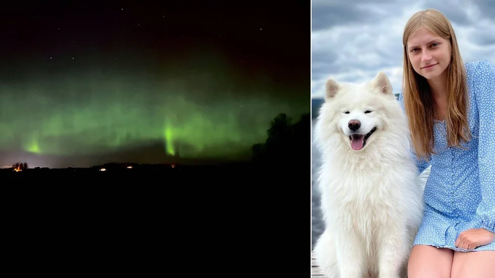 Wilma Måsan såg norrsken i Kjula natten mot onsdag förra veckan. 