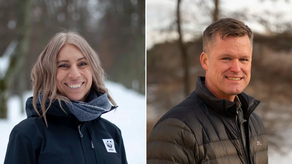 Jessica Ångström, talesperson djur och natur WWF och Gustaf Lind, generalsekreterare WWF