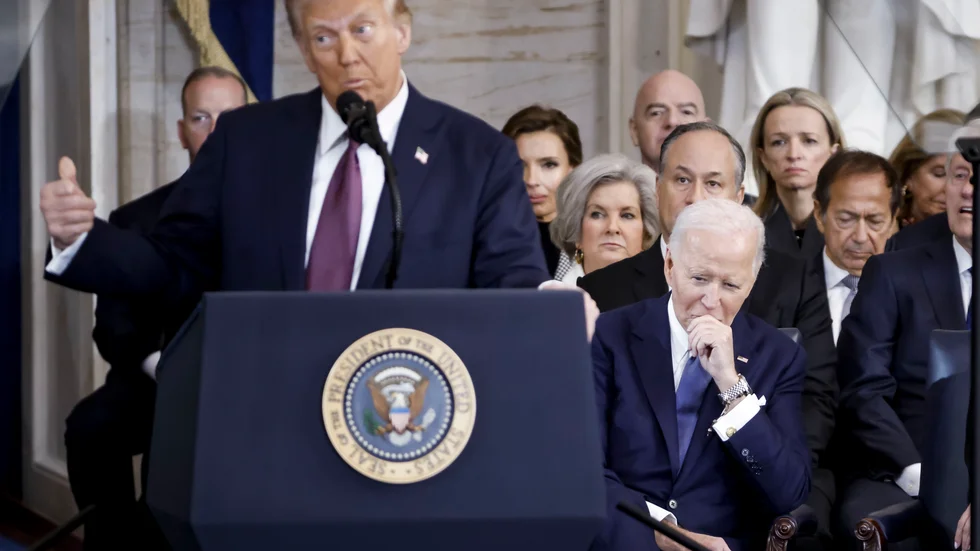 Donald Trump håller sitt installationstal efter att han svurits in som USA:s 47:e president.