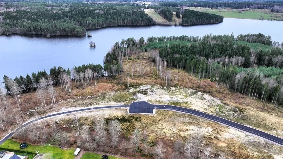 Flygfoto över den del av Ragnars gärde där villakvarteret planeras. 