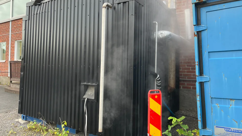 Det handlade inte om någon brand, utan om ånga från en ångpanna.