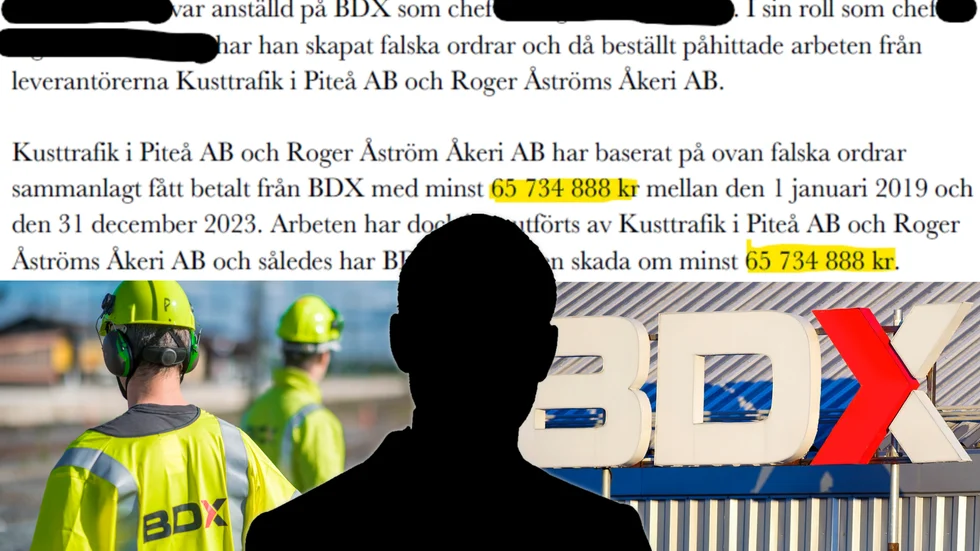 Toppchefen i Luleå misstänks ha blåst BDX på närmare 66 miljoner kronor i maskopi med förre styrelseordföranden Roger Åström.