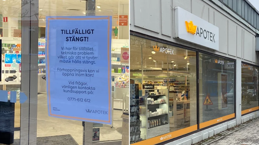 Kronans apotek på Trädgårdsgatan drabbades under måndagen av ännu ett driftstopp.