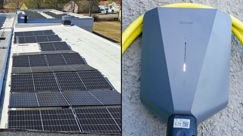 Bolaget installerade bland annat solceller och laddboxar.