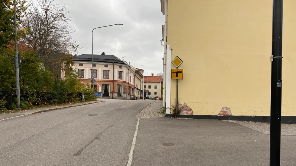 Här på Brogatan i Gamleby skedde det misstänkta mordförsöket.