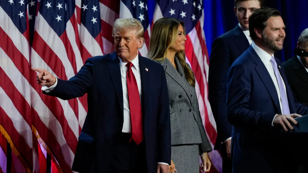 Donald Trump under valdagens kväll.