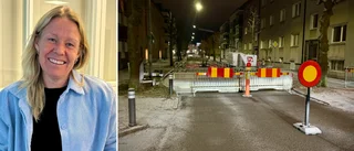 Central gata avstängd – förare måste köra omväg