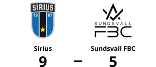 Sirius tog revansch – 9-5 mot Sundsvall FBC