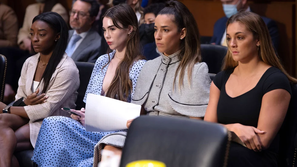 Simone Biles, McKayla Maroney, Aly Raisman och Maggie Nichols är några av Larry Nassars offer. Arkivbild.