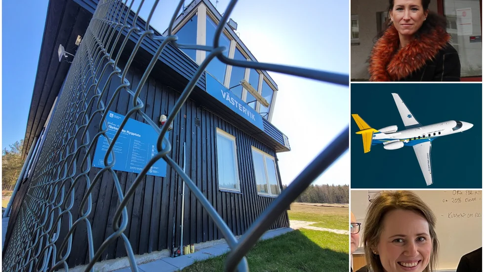 Regionpolitikern Lena Granath (V), överst, har frågat Kalmars hälso- och sjukvårdsansvariga regionråd Emmy Ahlstedt (C), nederst, om regionen har behov av Västerviks flygplats. Behovet är litet, svarar Ahlstedt. 