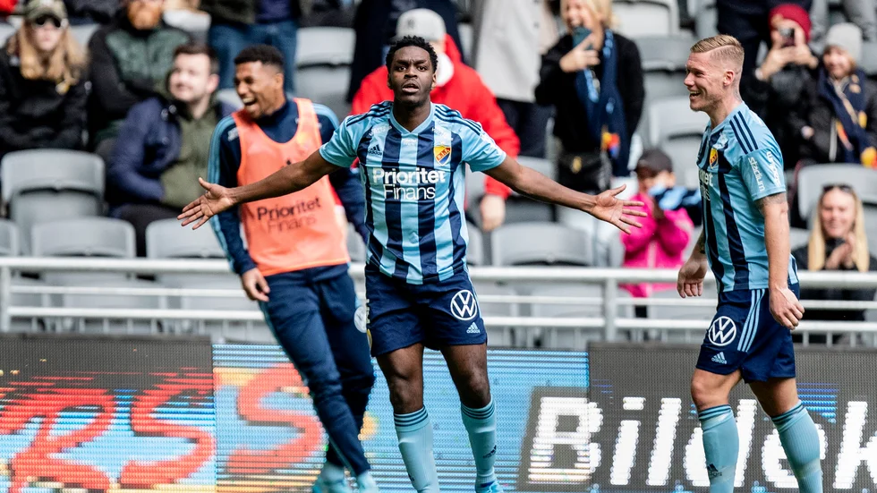 Joel Asoro gjorde 2–1 för Djurgården mot IFK Norrköping – ett mål som gav Djurgården tre poäng.