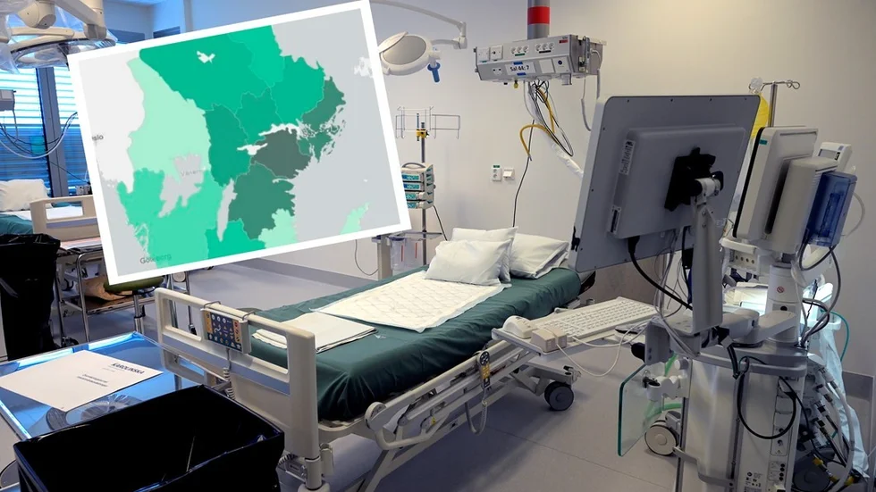 I Folkhälsomyndighetens visualisering framgår tydligt att Sörmland är värst drabbat i landet per capita. Enligt statsepidemiolog Anders Tegnell minskar nu antalet fall i Sörmland.