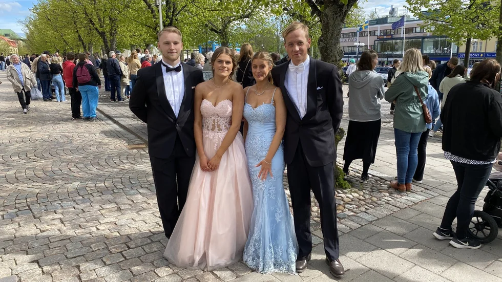 Emil Agerhall, Nellie Starkengren, Moa Bergstrand och Måns Olsson känner sig nöjda med dagen.