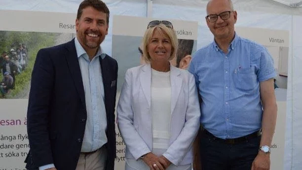Mikael Ribbenvik, ställföreträdande generaldirektör på Migrationsverket, Pia Ackmark, marknadsområdeschef för Stockholm/Gotland för Arbetsförmedlingen samt regionstyrelsens ordförande Björn Jansson.