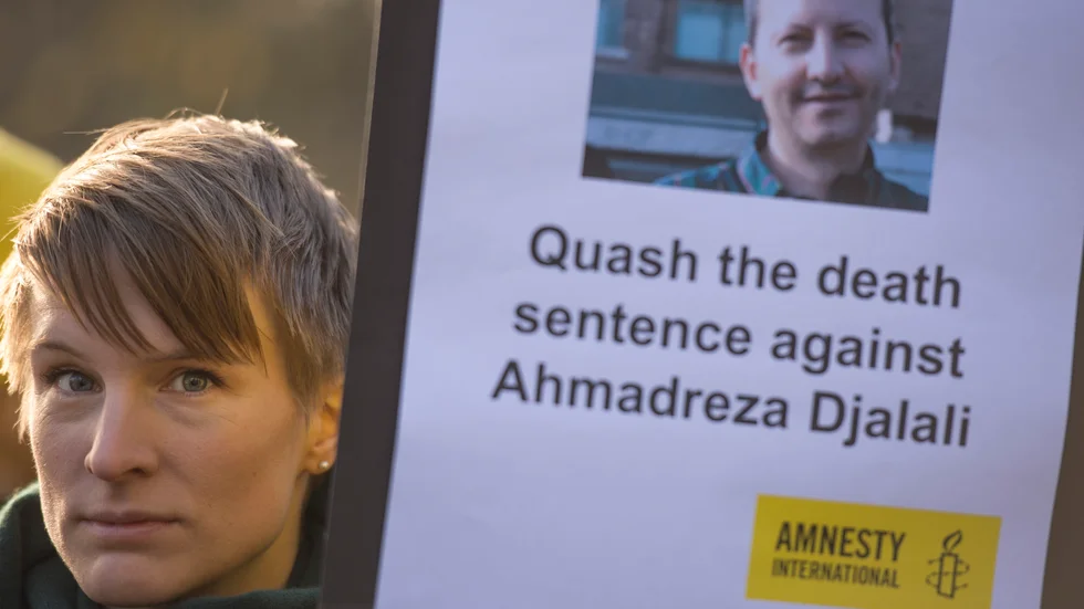 Potester mot den planerade avrättningen av AHmadreza Djalali.