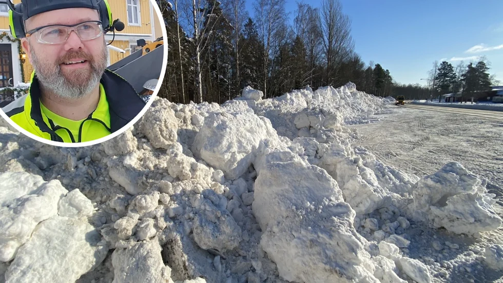 Andreas Roth är arbetsledare på driftenheten i Vimmerby kommun som fortfarande har mycket jobb kvar efter förra veckans snöoväder.