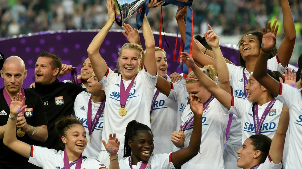 Lyon är regerande Champions League-mästare efter finalsegern mot Barcelona våren 2019. Arkivbild.