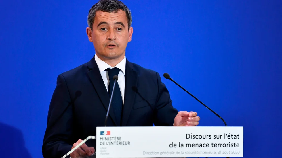 Frankrikes inrikesminister Gerald Darmanin. Arkivbild.