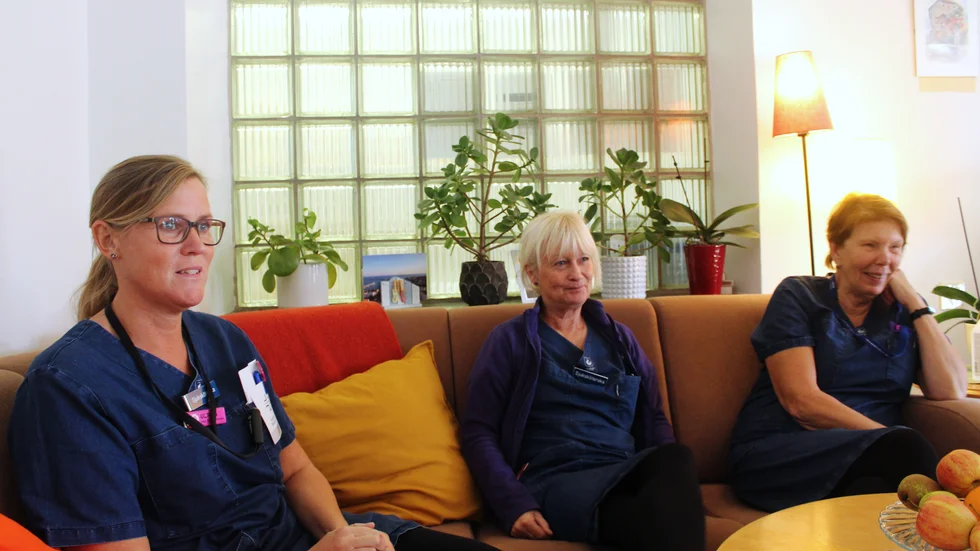 Ulrika Bergenhav, Pia Classon och Lena Asp Norling arbetar inom hemsjukvården i Gamleby.