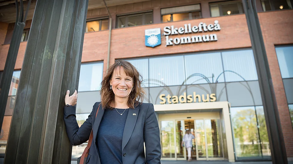 Skellefteås kommundirektör Kristina Sundin Jonsson medverkar på morgonmötet om näringslivsklimatet.