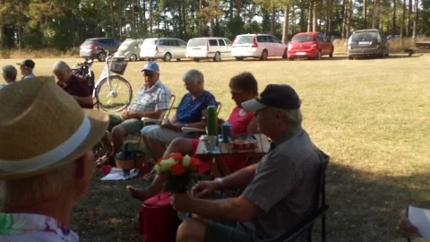 Delar av Gotländska Folkdansringen vid vår sommarträff