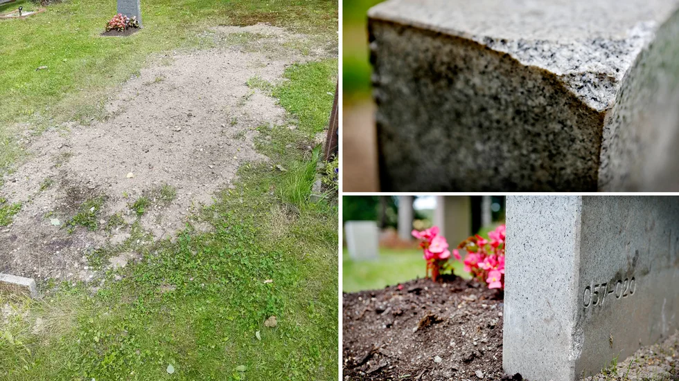 Den 24 juli upptäckte Allans mamma, syskon och syskonbarn att gravstenen på S:t Eskils kyrkogård var borta. 