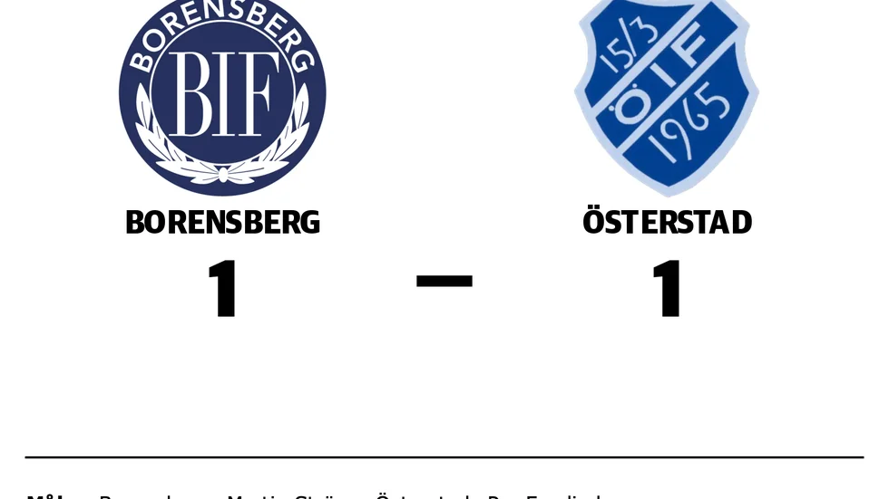 Borensbergs IF spelade lika mot Österstads IF