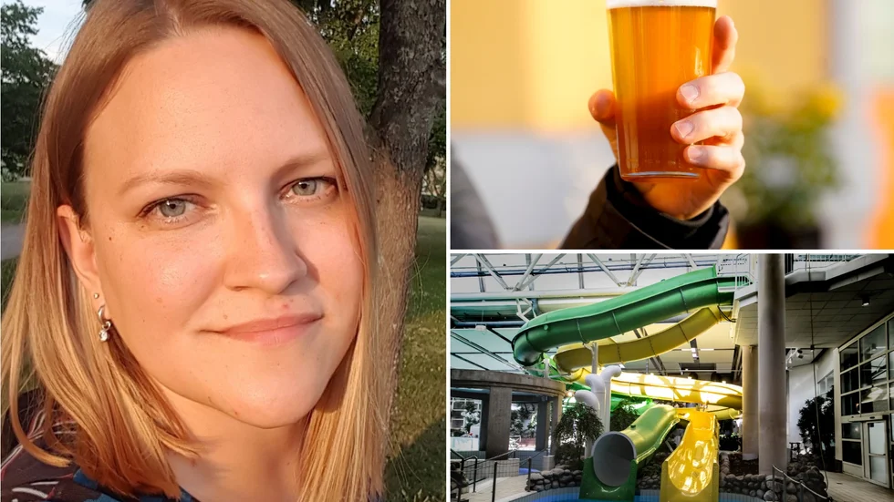 Ida Persson blev upprörd över att Fyrishov serverar alkohol till föräldrar som är på stället och badar med sina barn. 