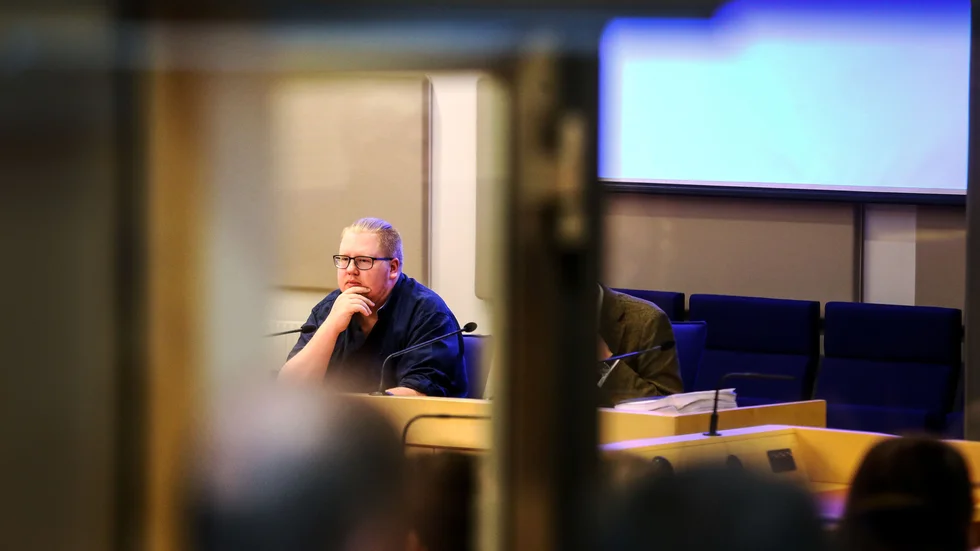 Edvin Gyllensvaan under rättegången där han dömdes till livstids fängelse för dubbelmordet utanför Mantorp 2017.