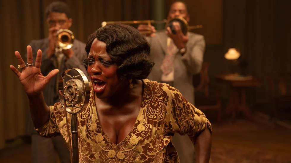 Svarta skådespelare är väl representerade i Netflix utbud, visar en ny undersökning. På bilden syns Viola Davis i "Ma Raineys black bottom". Pressbild.
