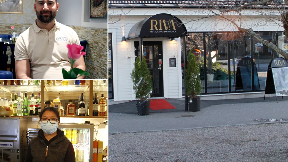 Riva är en krog som kan stänga igen redan den här veckan på grund av coronapandemin och dess restriktioner. Till vänster syns Simon Varli och Jesicca Zheng på Grekisk taverna respektive Formosa som också känner av de tuffa tiderna.