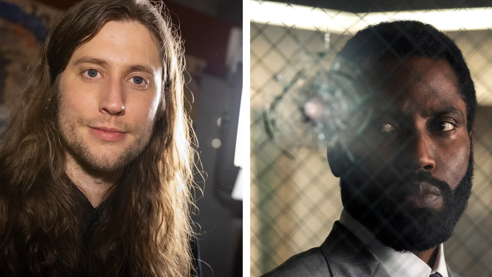 Ludwig Göransson (till vänster) kan vinna en Golden Globe för sin musik till filmen "Tenet" med John David Washington (till höger). 