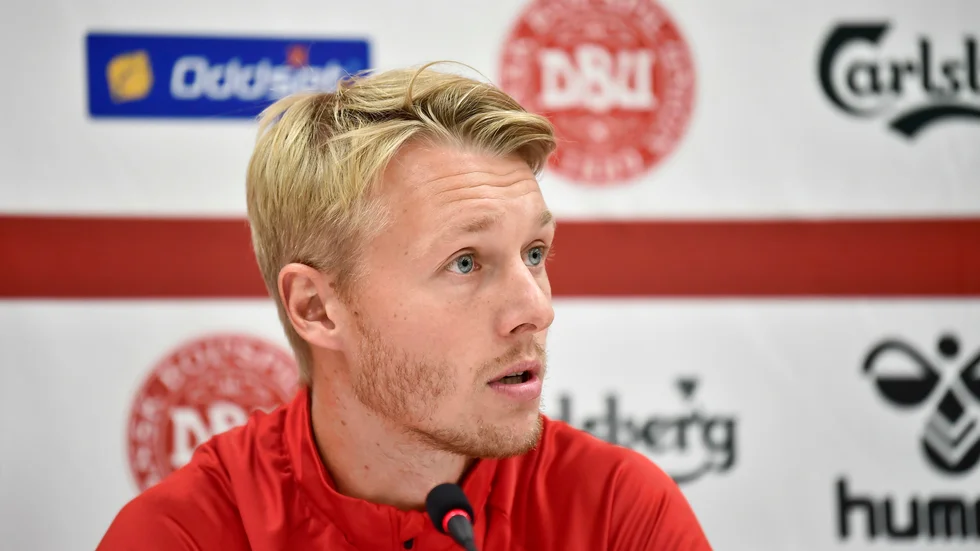 Danmarks lagkapten Simon Kjær, till vardags lagkamrat med Zlatan Ibrahimovic i AC Milan. Arkivbild.