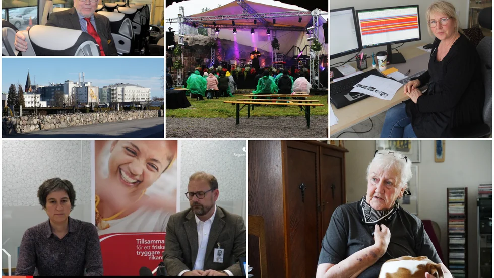 Bussbolaget som fick se sin bransch krascha, sjukhuset som fick ställa om hela tiden, Visfestivalen som blev en present till vårdanställda, Susanne som ringde runt till tusen 70-plussare, Lisa Labbé Sandelin och Johan Rosenqvists presskonferenser och Kristina Jonssons gripande vittnesmål från hennes egen sjukdomstid, och makens bortgång. Det är några ingredienser från årets nyhetsflöde i pandemins spår.
