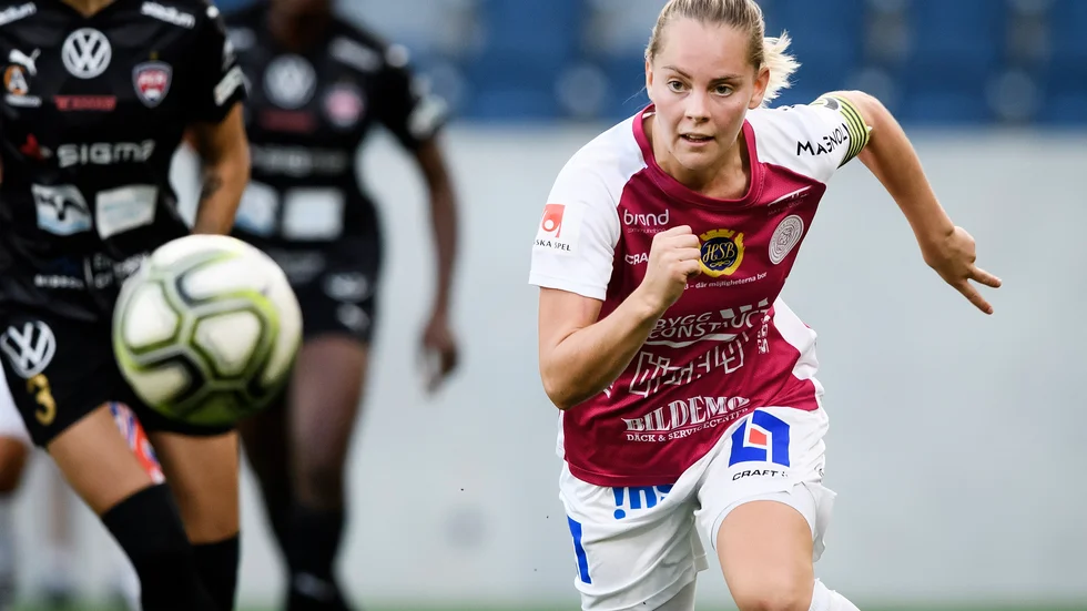 Agnes Nyberg i Uppsala från lagens tidigare möte under säsongen.