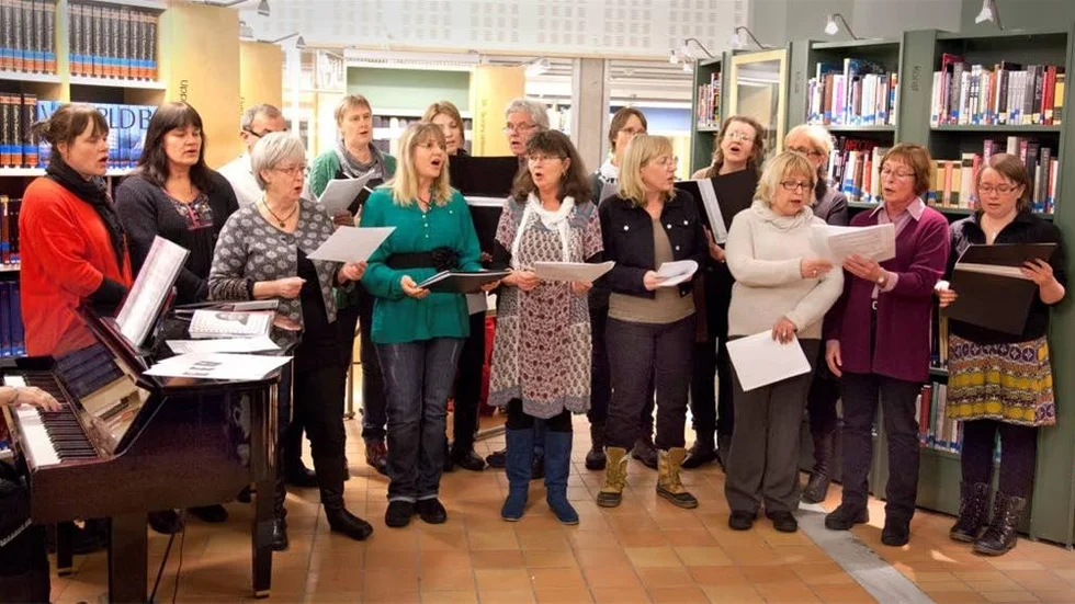 Multikultikören svarade för de musikaliska inslagen vid kulturkvällen.
