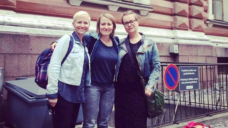 FÖRBEREDELSE. Raisa Punkki, Pauliina Punkki och Jutta Annala laddar inför Roadmap.?Foto: Alpo Aaltokoski
