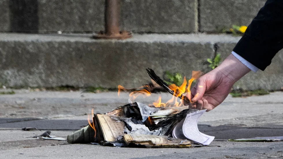 Tidigare koranbränning. Arkivbild.