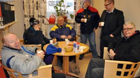 NSD Gällivare höll Öppet hus. Ivar Karlsson, Giselle Blomqvist, Lars-Göran Ejemalm, Berdth Ejemalm, Anders Ingvarsson och Rolf Flygare.