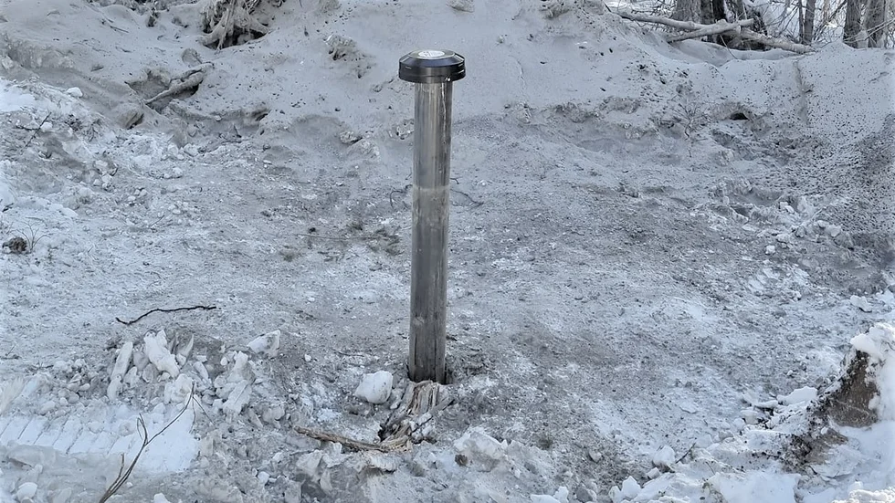 Borrhål för mätning av grundvatten.