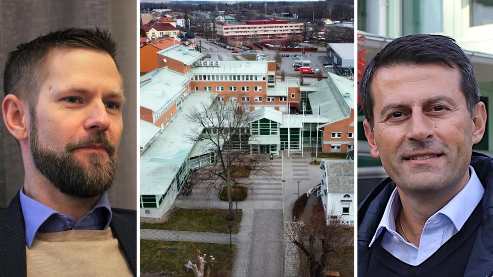 Mark Henriksson (M) och Elias Georges (S) diskuterar hur väl Alliansstyret uppfyllt målen de satte upp för sitt styre.