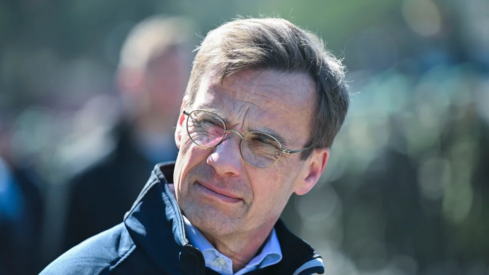 Statsminister Ulf Kristersson (M) besöker militärövningen Aurora 23 där svenska amfibiesoldater övar anfall med Royal Marines på Korsö i Stockholms skärgård under måndagen.