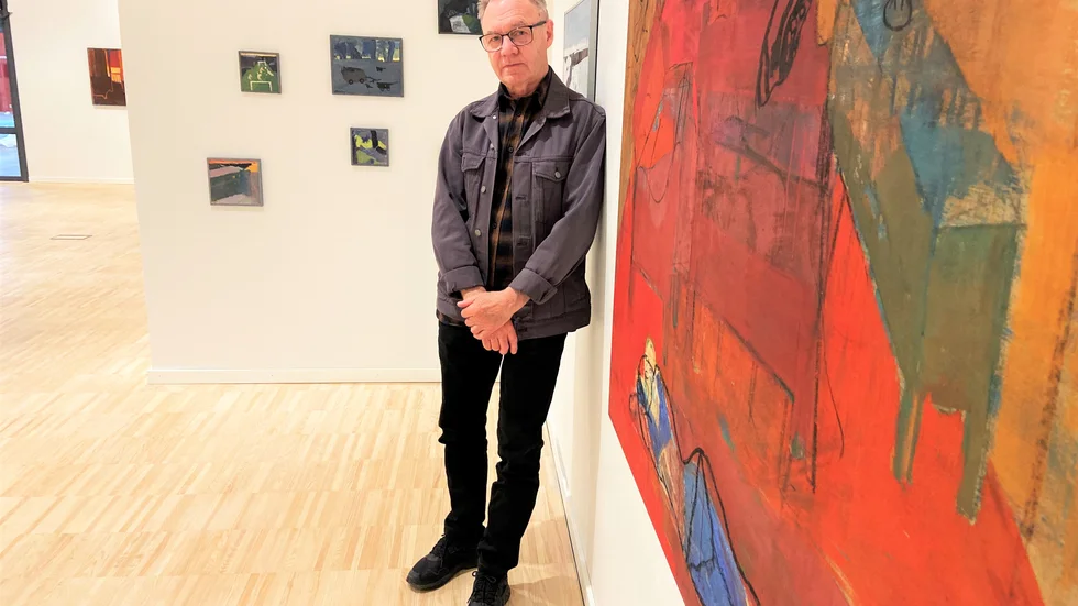 Rogerts Bondesson, Göteborg, ställer ut i Aurora konsthall. Hans gode vän och konstnärskollega, numera bortgångne Peter Wiklund, är hans länk till Kiruna sedan många år.