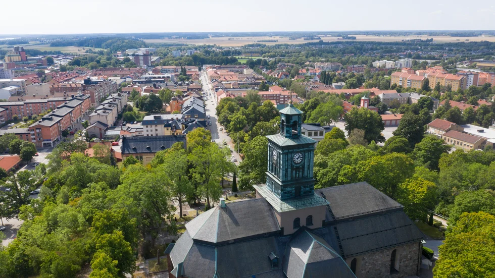 Vårfrukyrkan och lite mer än så, sett lite grann från ovan.
