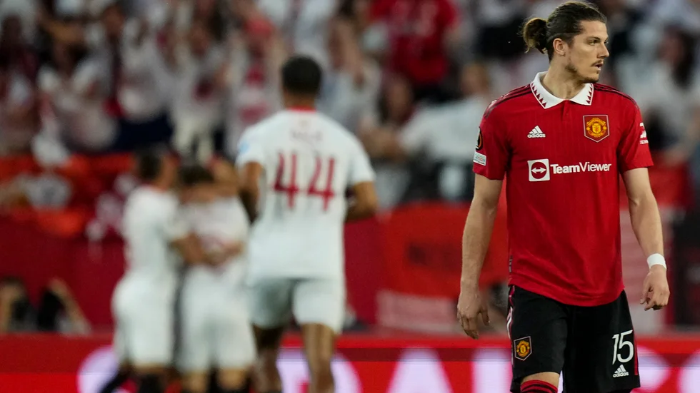Manchester Uniteds mittfältare Marcel Sabitzer missar resten av säsongen. Arkivbild.