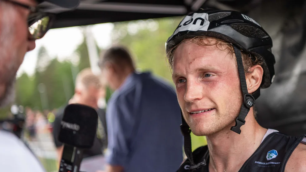 Björn Sandström, Piteå Elit, tog silver i SM i rullskidor i Umeå under fredagen.