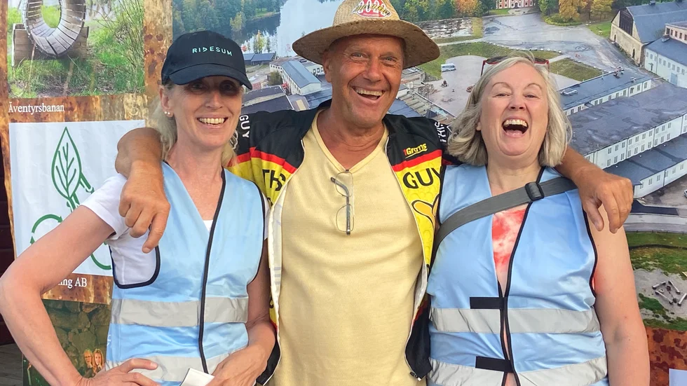 Den glada trion Marina Karlsson, Guy Broberg och Helen Stockow var mycket nöjda med årets första Bruksbrum.